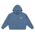 Unisex Waffle Boxy Full Zip Hoodie