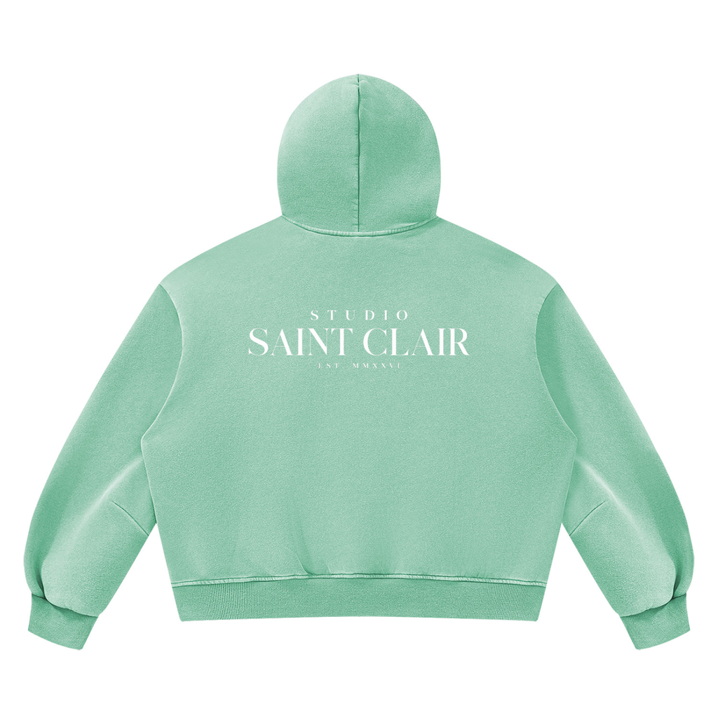 Unisex vintage-look boxy fleece-hoodie