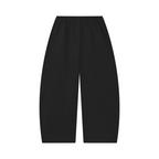 Joggingbroek met wafelpatroon en wijd uitlopende pijpen