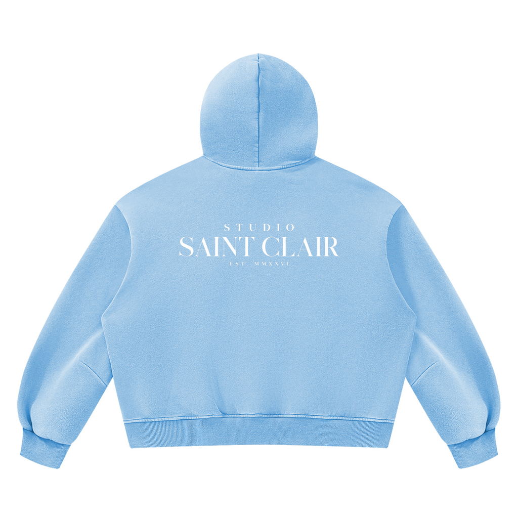 Unisex vintage-look boxy fleece-hoodie