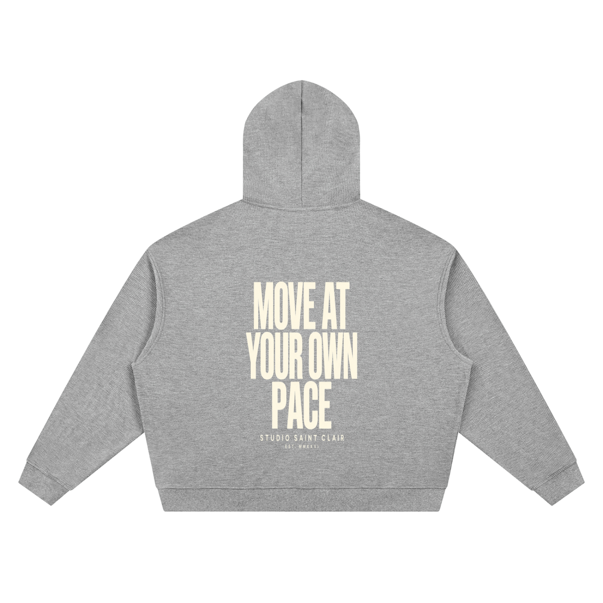 Unisex Waffle Boxy Full Zip Hoodie