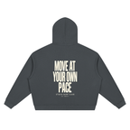 Unisex Waffle Boxy Full Zip Hoodie