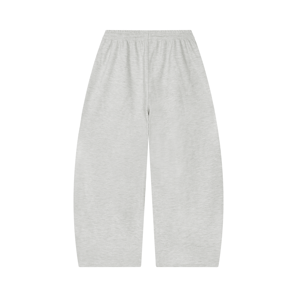 Joggingbroek met wafelpatroon en wijd uitlopende pijpen