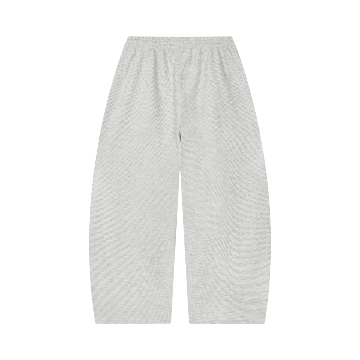 Joggingbroek met wafelpatroon en wijd uitlopende pijpen