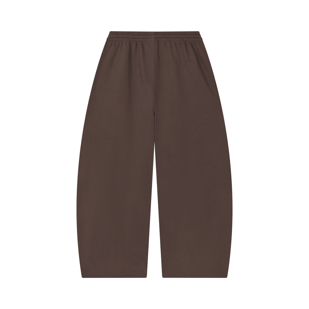 Joggingbroek met wafelpatroon en wijd uitlopende pijpen