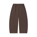 Joggingbroek met wafelpatroon en wijd uitlopende pijpen