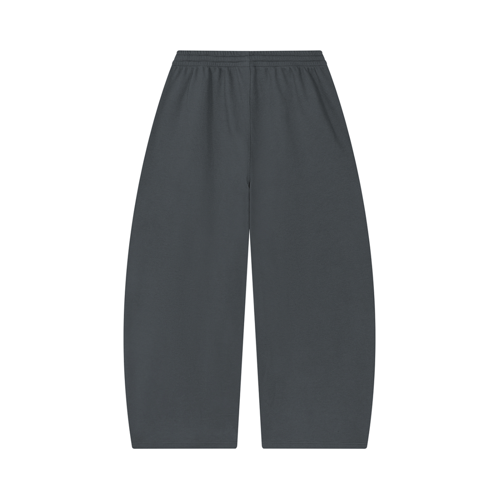 Joggingbroek met wafelpatroon en wijd uitlopende pijpen