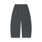 Joggingbroek met wafelpatroon en wijd uitlopende pijpen