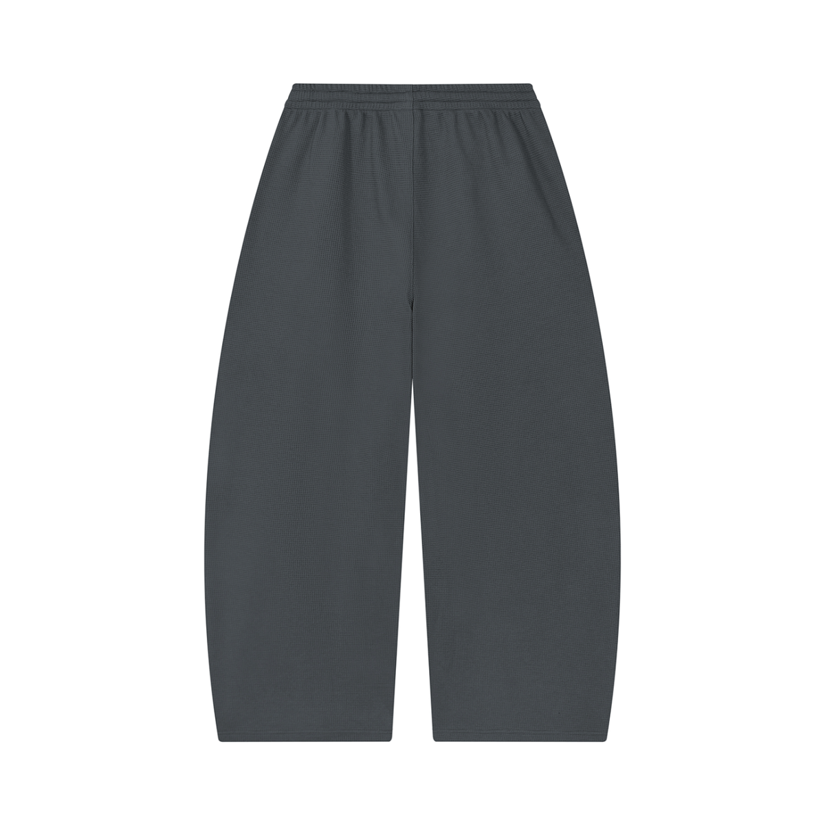 Joggingbroek met wafelpatroon en wijd uitlopende pijpen