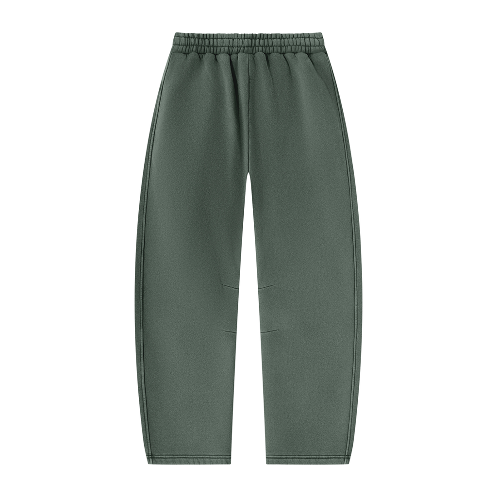Unisex Vintage Wash Barrel-Leg Fleece Sweatpants