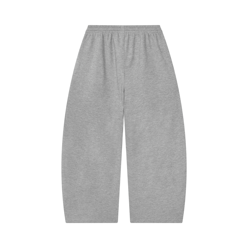 Joggingbroek met wafelpatroon en wijd uitlopende pijpen