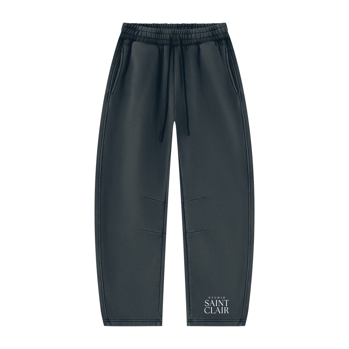 Unisex Vintage Wash Barrel-Leg Fleece Sweatpants