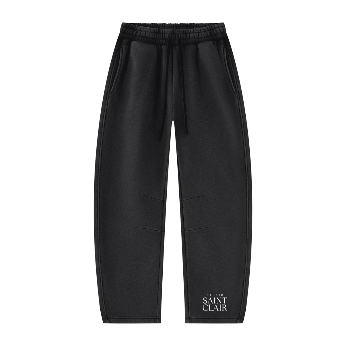 Unisex Vintage Wash Barrel-Leg Fleece Sweatpants