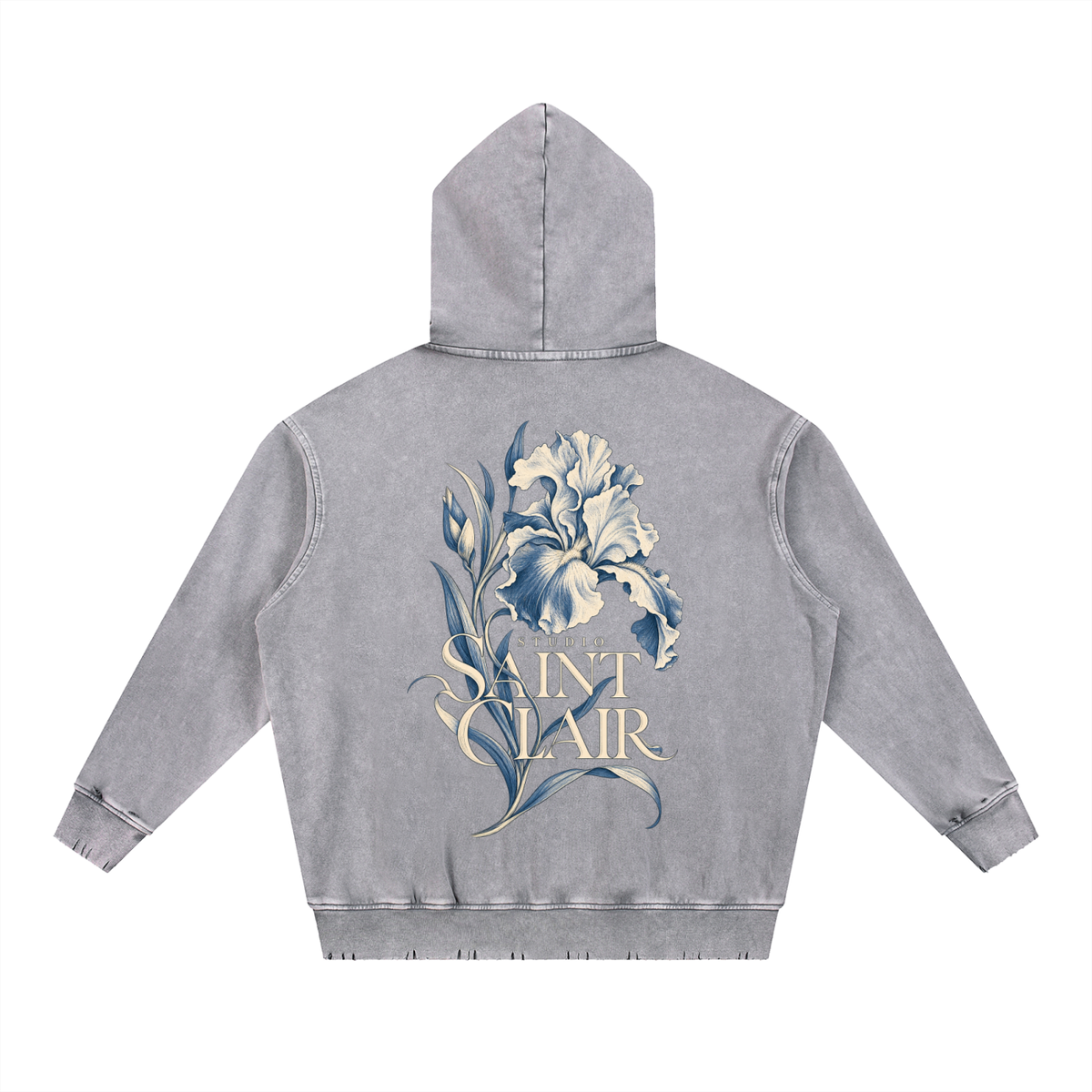 Snow Wash Hand-Frayed Heavyweight  Hoodie