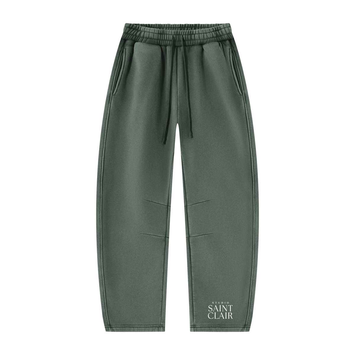 Unisex Vintage Wash Barrel-Leg Fleece Sweatpants