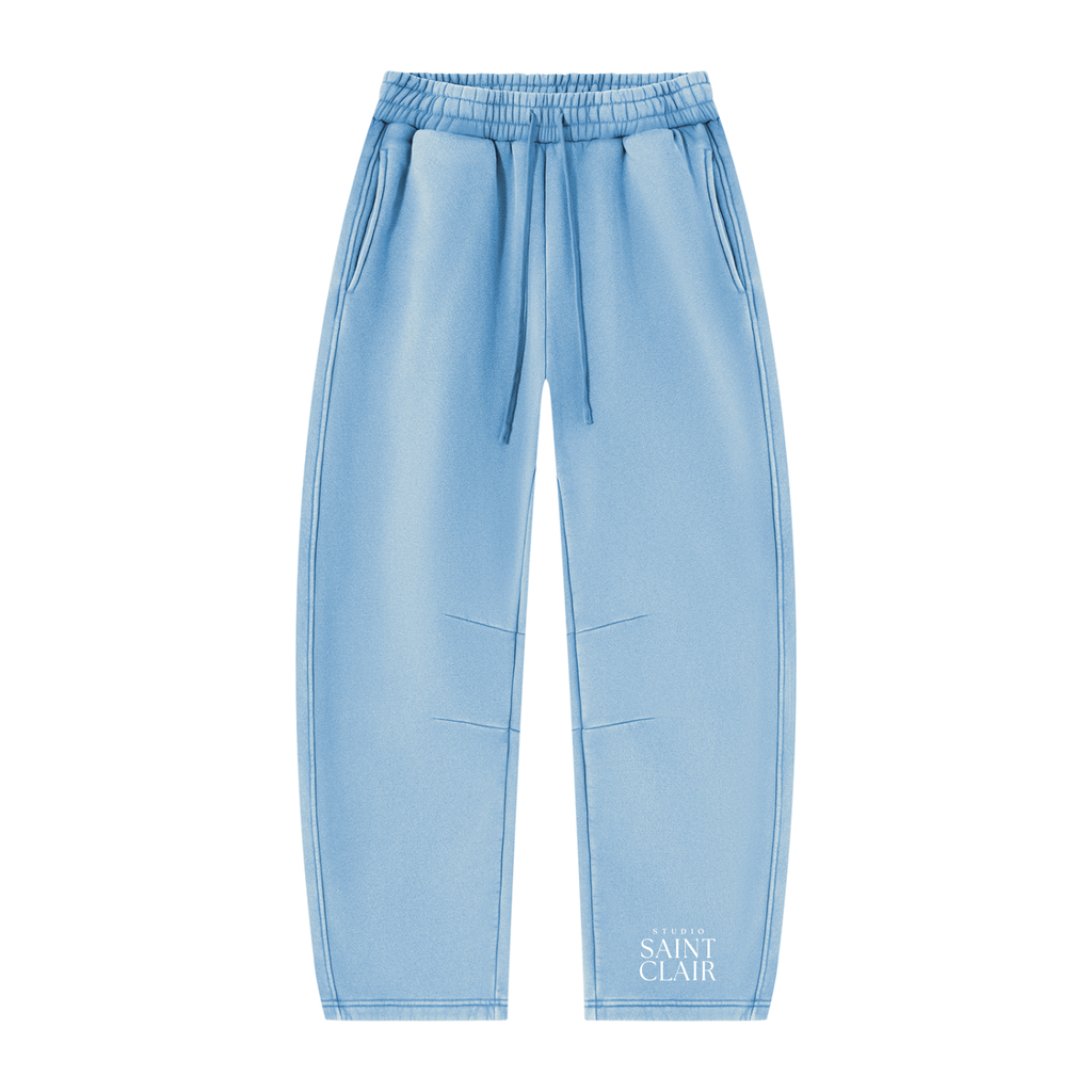 Unisex Vintage Wash Barrel-Leg Fleece Sweatpants
