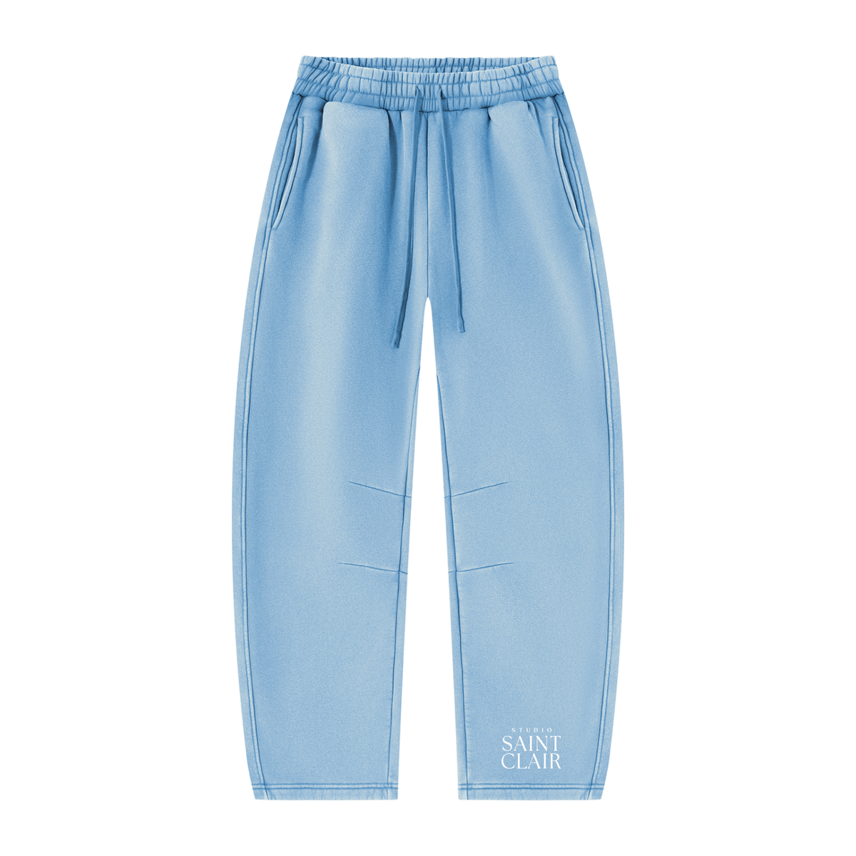 Unisex Vintage Wash Barrel-Leg Fleece Sweatpants