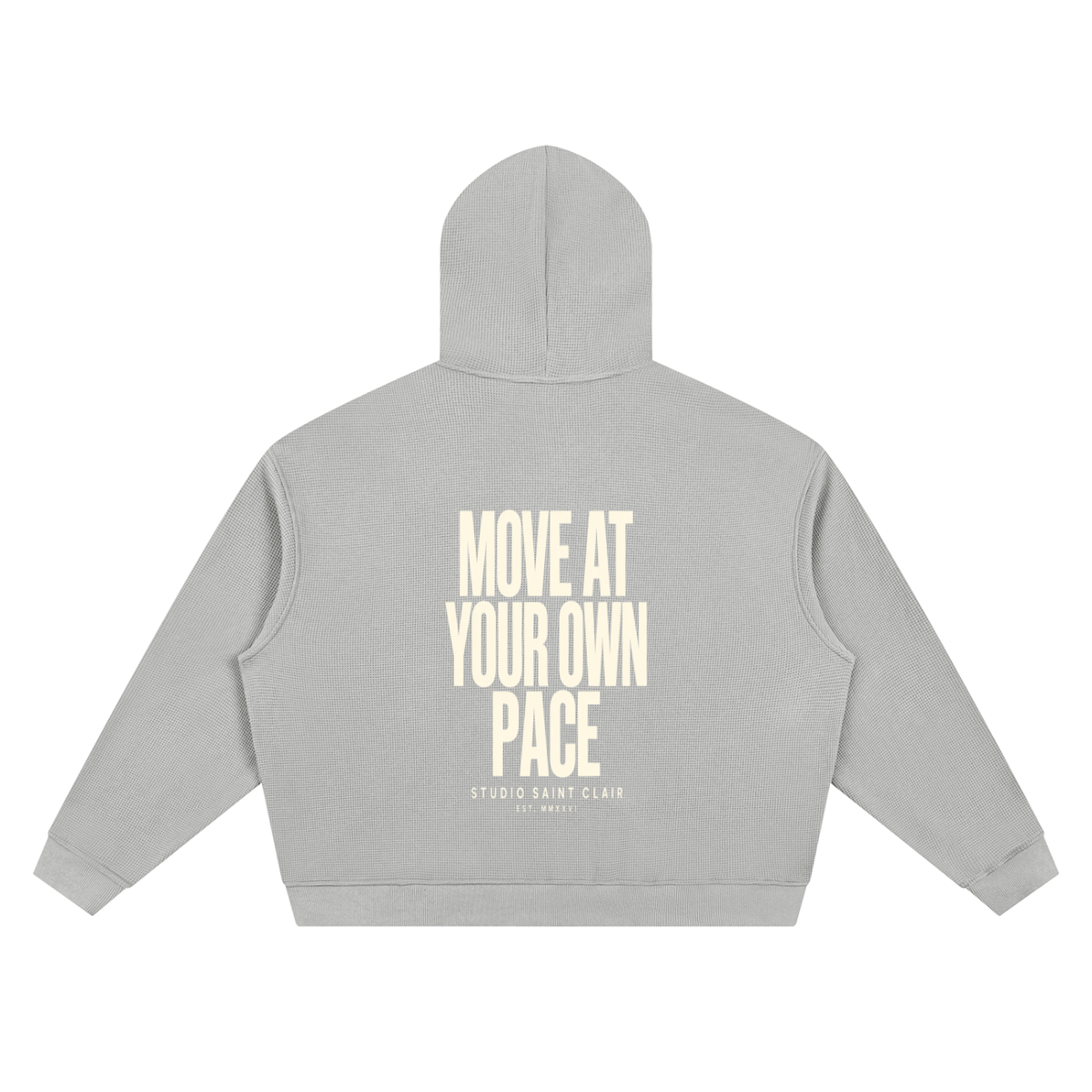 Unisex Waffle Boxy Full Zip Hoodie