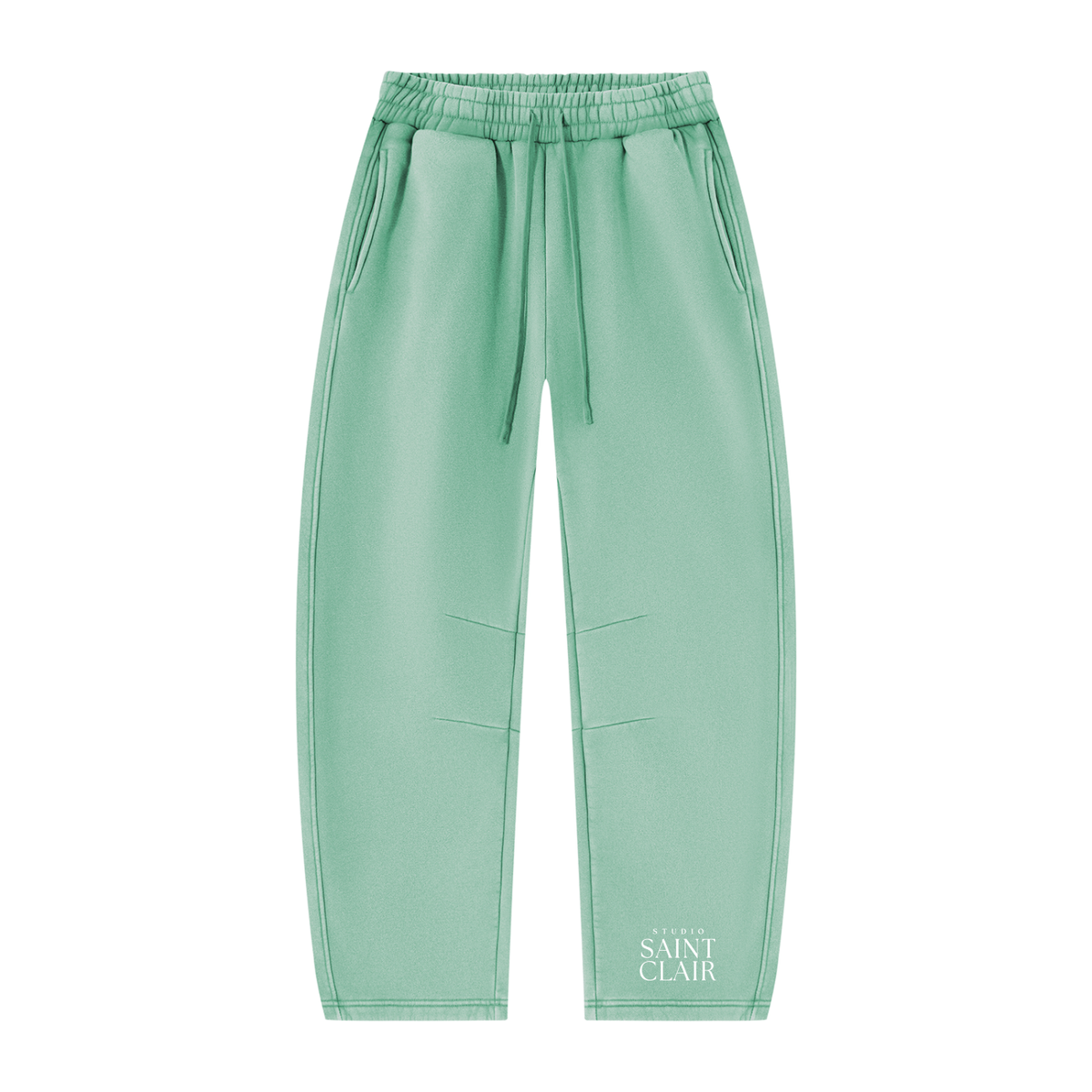 Unisex Vintage Wash Barrel-Leg Fleece Sweatpants