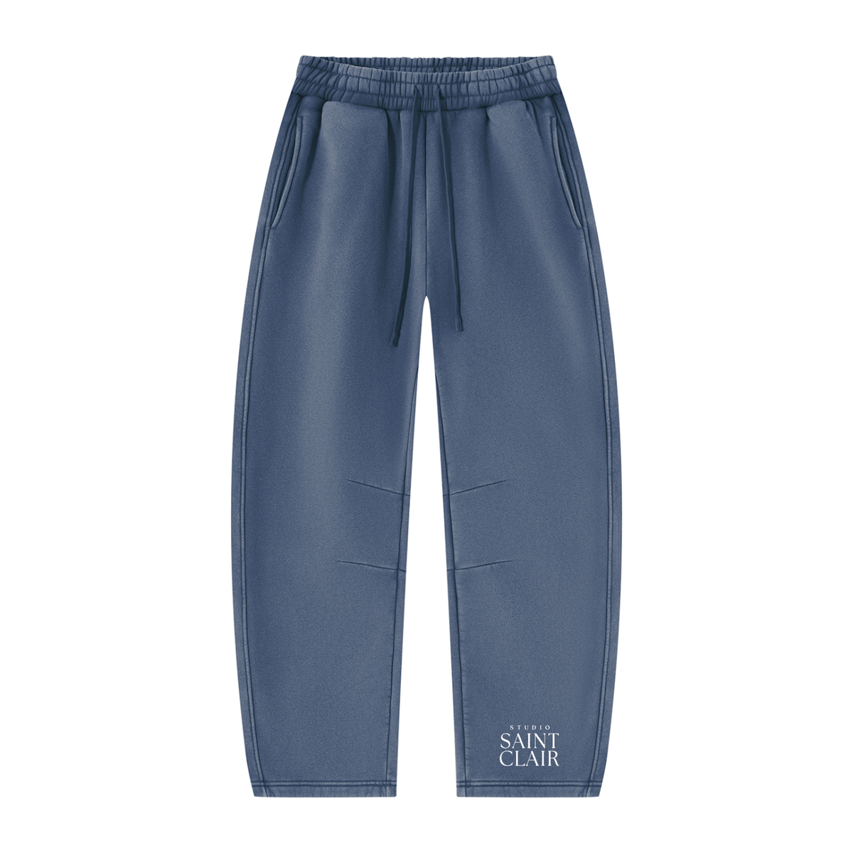 Unisex Vintage Wash Barrel-Leg Fleece Sweatpants