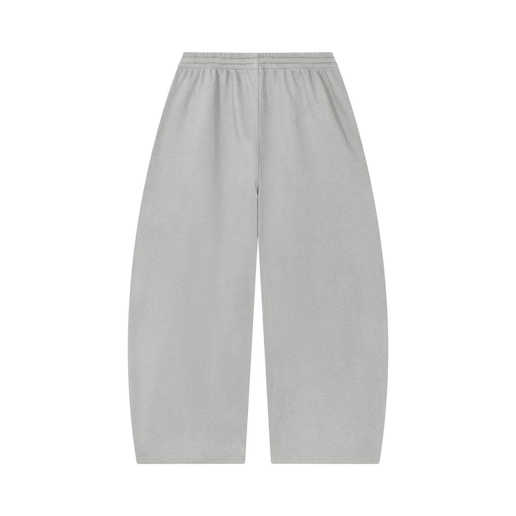 Joggingbroek met wafelpatroon en wijd uitlopende pijpen