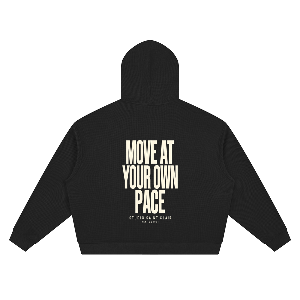 Unisex Waffle Boxy Full Zip Hoodie