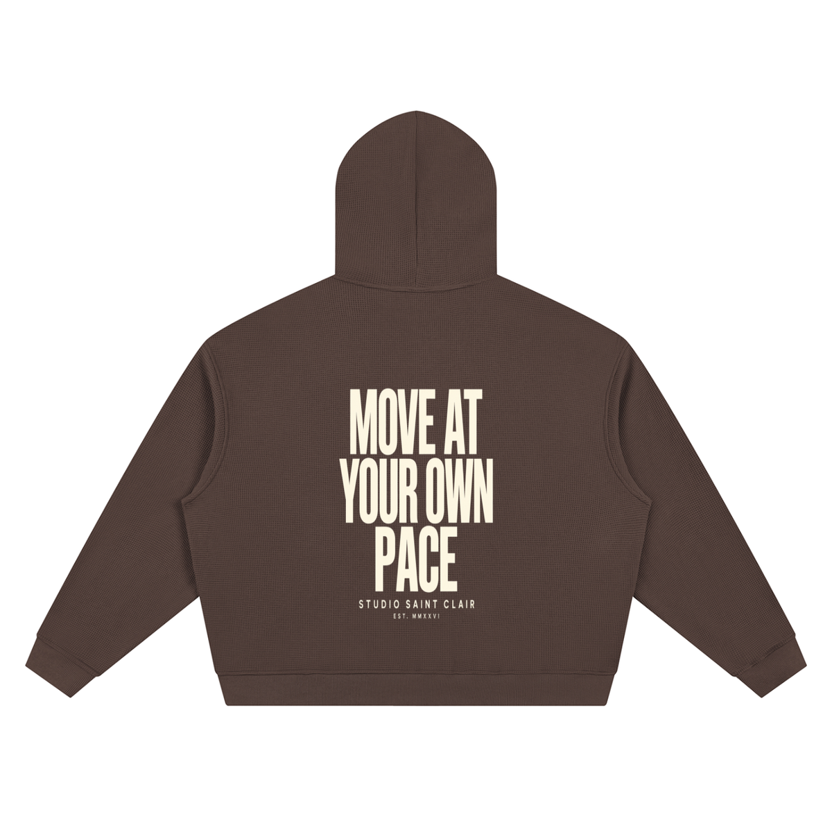 Unisex Waffle Boxy Full Zip Hoodie