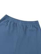 Joggingbroek met wafelpatroon en wijd uitlopende pijpen