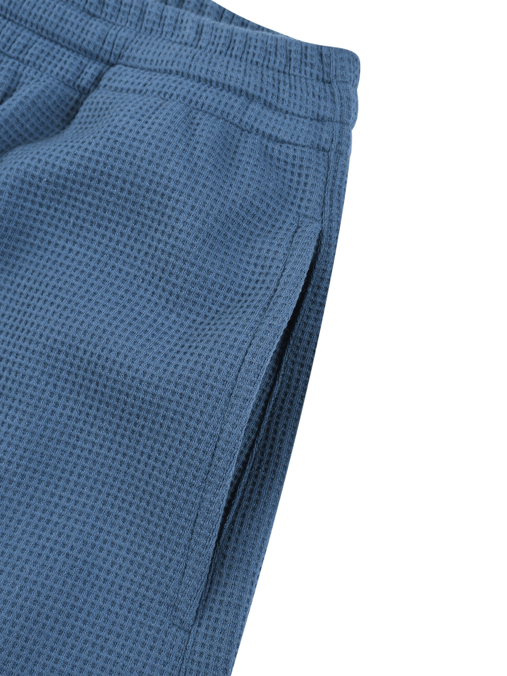 Joggingbroek met wafelpatroon en wijd uitlopende pijpen