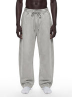 Unisex Vintage Wash Barrel-Leg Fleece Sweatpants