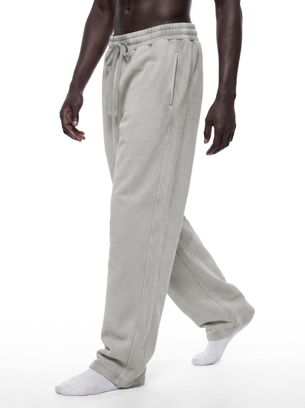 Unisex Vintage Wash Barrel-Leg Fleece Sweatpants