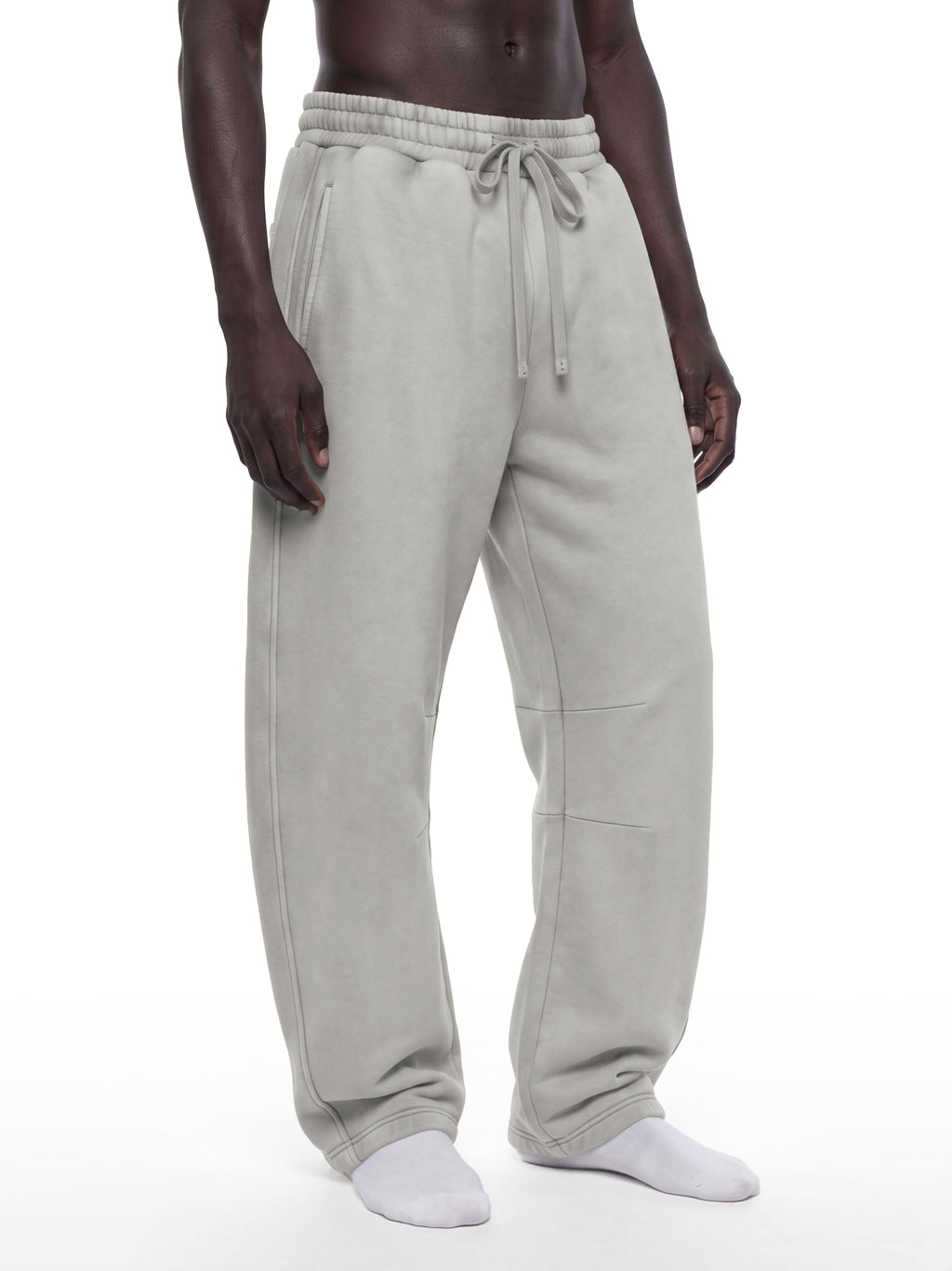 Unisex Vintage Wash Barrel-Leg Fleece Sweatpants